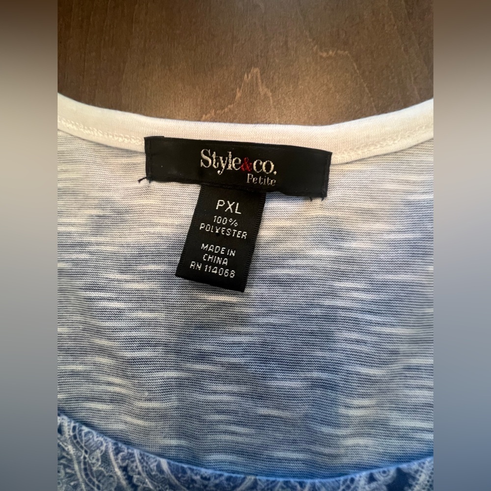 Women's Blue Tie-Dye Top - Picture 9 of 9